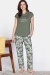 Zivame Olive Hours Knit Poly Pyjama Sets - Four Leaf Clover — thumbnail 2
